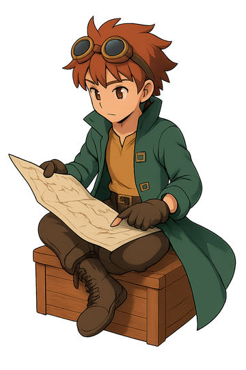 The Alchemist sitting with a map