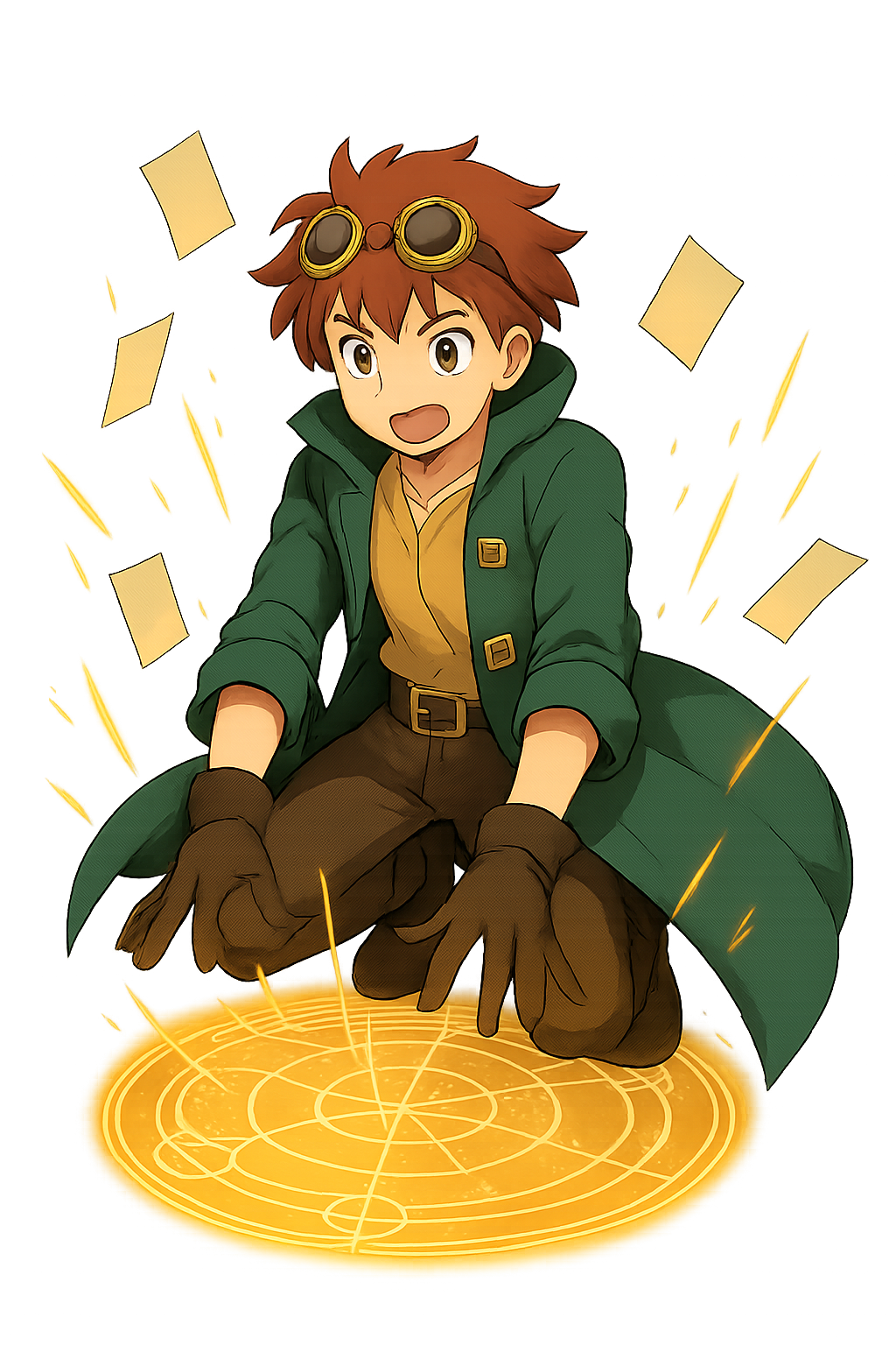 The Alchemist kneeling at a glowing transmutation circle